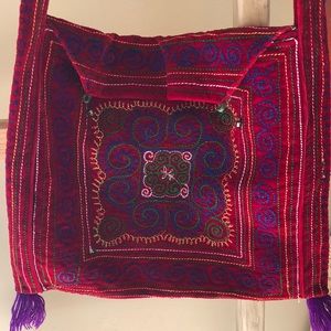 Red Embroidered Hippie bag from travels